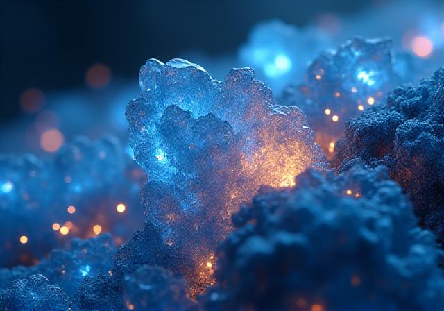 Abstract visualization of interconnected supply chains and technology